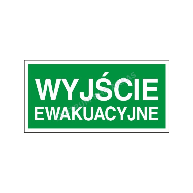 Wyjście ewakuacyjne 200x400mm płyta PCV nadrukiem fotoluminescencyjnym