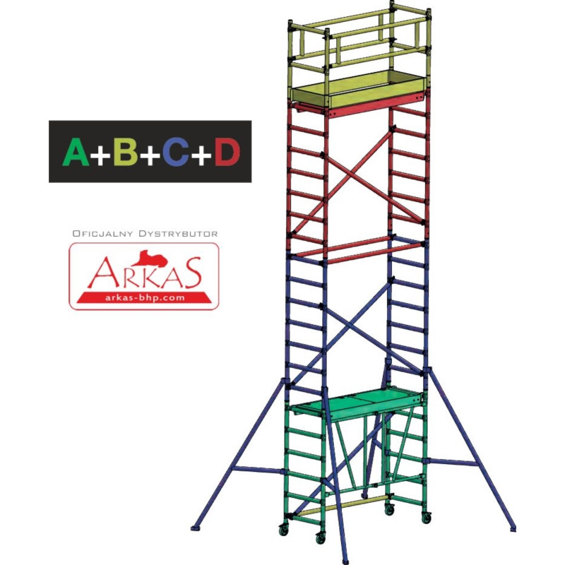 Rusztowanie COMPACT 75x180 ABCD FARAONE wysokość robocza 7,6 m