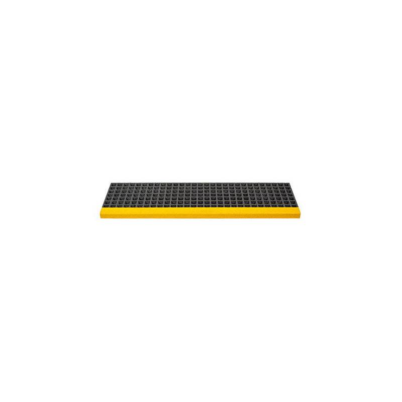 Stopnie schodowe z TWS oczko standardowe 38x38 mm z żółtą nakładką Stopnie schodowe z TWS oczko standardowe 38x38 mm z żółtą nakładką