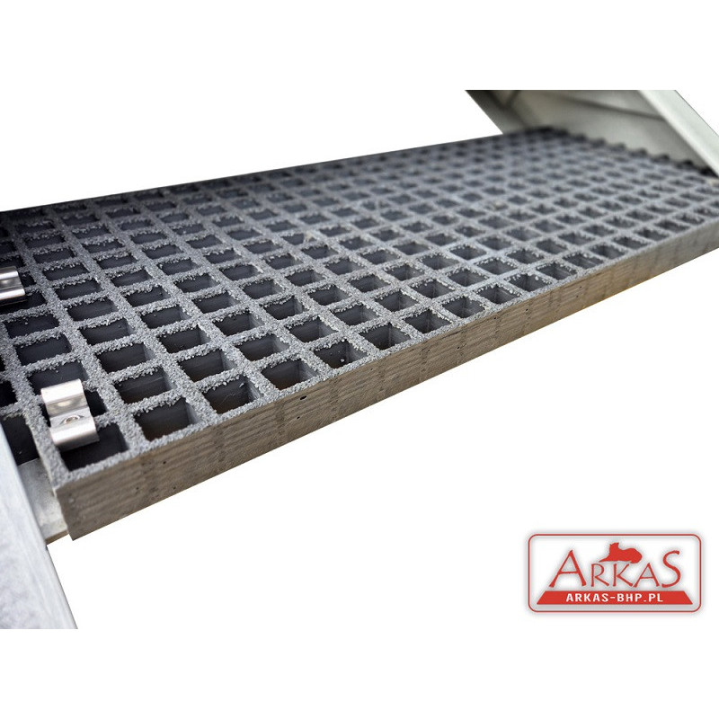 Stopień schodowy szary z TWS oczko standardowe 38x38 mm Stopień schodowy szary z TWS oczko standardowe 38x38 mm