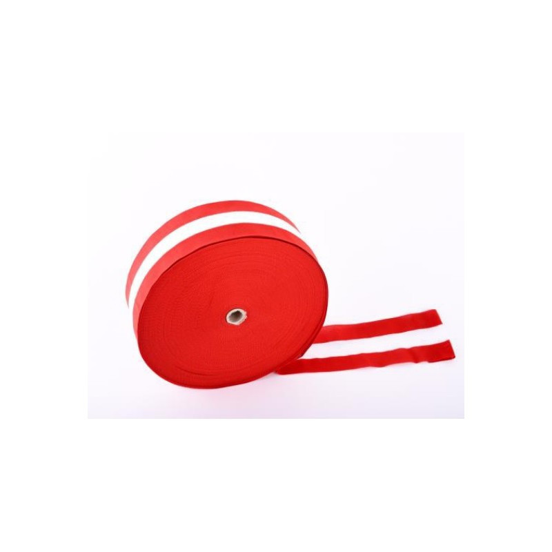 Taśma ostrzegawcza tekstylna biało-czerwona 78mm x100m Taśma ostrzegawcza tekstylna biało-czerwona 78mm x100m